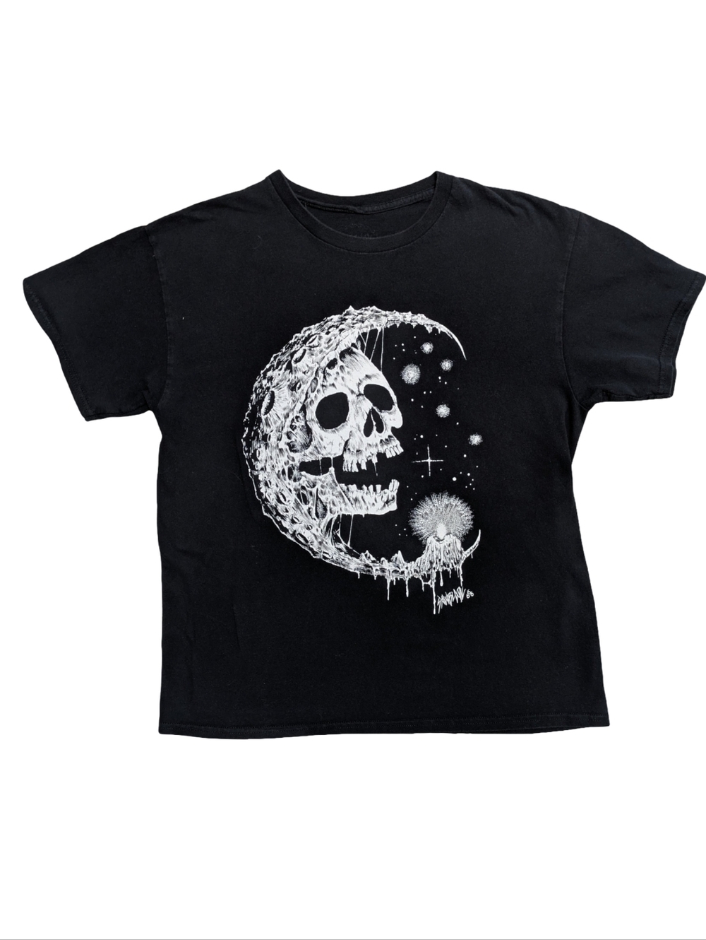 🍅Gothic Cursed Skull Crescent Moon Graphic Tee
